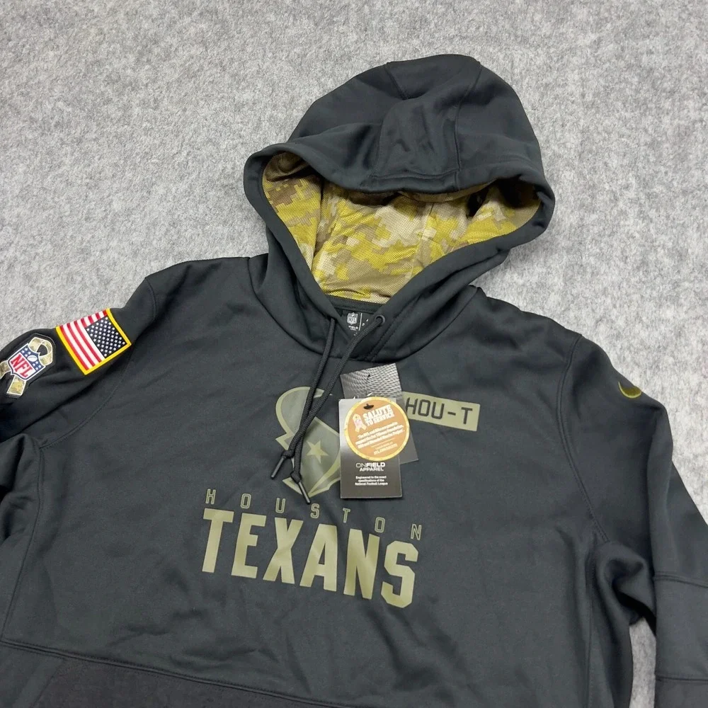 Nike Dri Fit Hoodie Womens XXL Black NFL Houston Texans Onfield Sweatshirt NEW